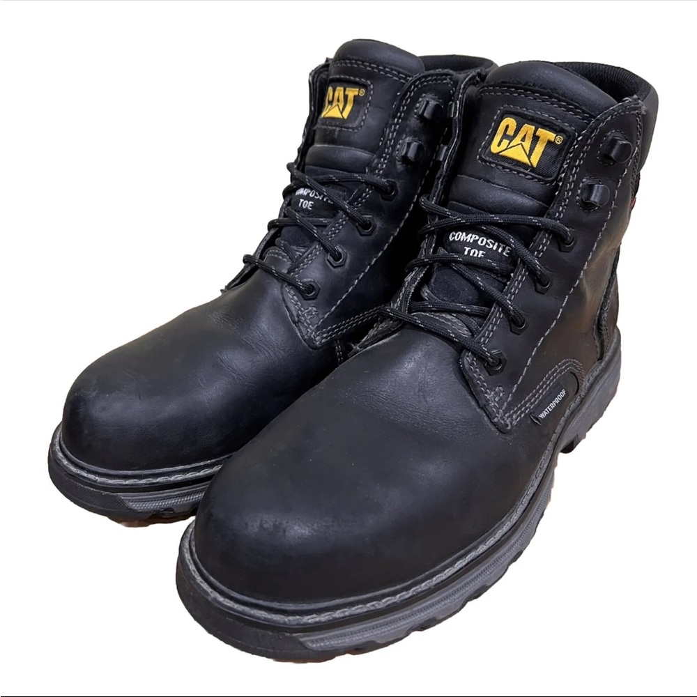 Caterpillar Mens Precision Comp Toe Waterproof Work & Safety Boots Black 9 Wide